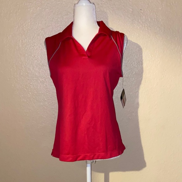 🆕 Danskin Red Polo Type Performance Athletic Top - Picture 4 of 7